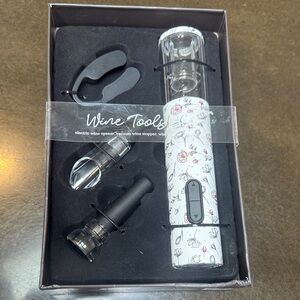 Wire Tools Floral Electric Wine Opener Set - White and Black